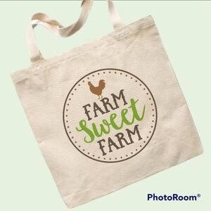Nwt Farm Sweet Farm Canvas Tote Bag
